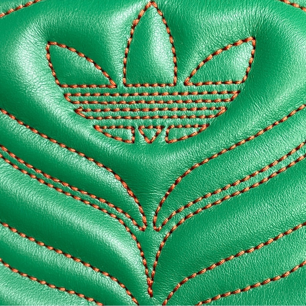 GUCCI x Adidas Green Marmont Purse Bag 443497 Leather Logo Gold Chain GG RARE - Picture 13 of 16